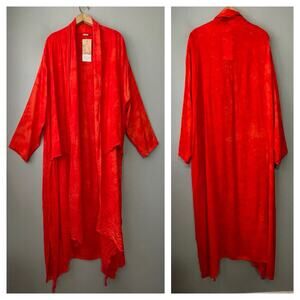 Lotus Traders Maxi Cardigan Kimono Size XXXL Orange Duster Hippie Boho Festival